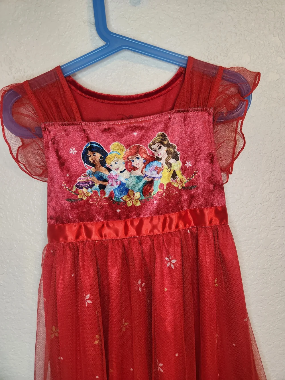 Disney Vintage Princesses Fantasy Girl's Nightgown Flame Resistant Size 6 Red